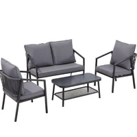 Thumbnail for Gardeon 4 Seater Outdoor Sofa Set 4PCS Table Chair Setting Patio Furniture