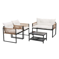 Thumbnail for Gardeon 4 Seater Outdoor Sofa Set 4PCS Table Chair Set Garden Patio Furniture