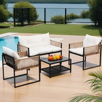 Thumbnail for Gardeon 4 Seater Outdoor Sofa Set 4PCS Table Chair Set Garden Patio Furniture