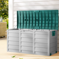 Thumbnail for Gardeon Outdoor Storage Box 290L Lockable Organiser Garden Deck Shed Tool Green