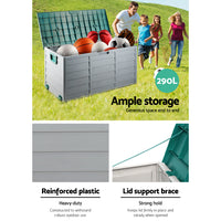 Thumbnail for Gardeon Outdoor Storage Box 290L Lockable Organiser Garden Deck Shed Tool Green
