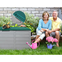 Thumbnail for Gardeon Outdoor Storage Box 290L Lockable Organiser Garden Deck Shed Tool Green