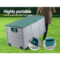Thumbnail for Gardeon Outdoor Storage Box 290L Lockable Organiser Garden Deck Shed Tool Green