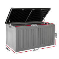 Thumbnail for Gardeon Outdoor Storage Box 270L Container Lockable Garden Bench Tool Shed Grey