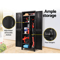 Thumbnail for Gardeon Outdoor Storage Cabinet Box 173cm Lockable Cupboard Sheds Garage Adjustable Black