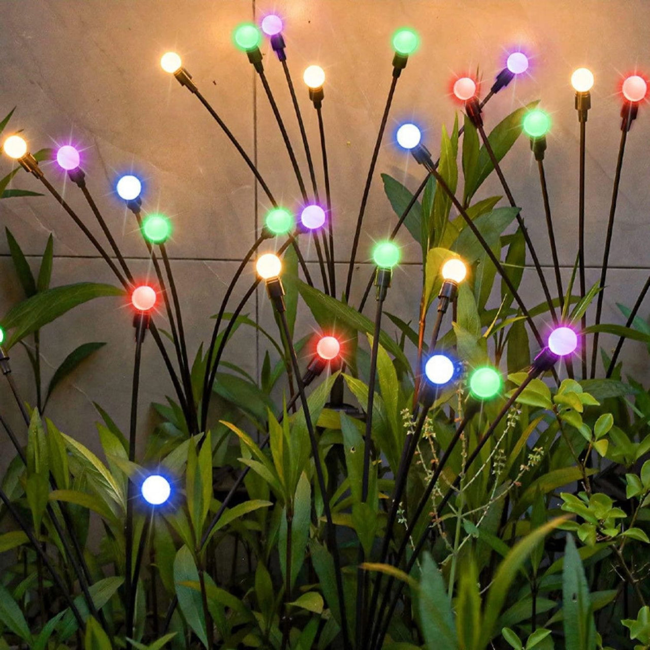 NOVEDEN 3 Pieces Solar Powered Firefly Lights (Color Light)