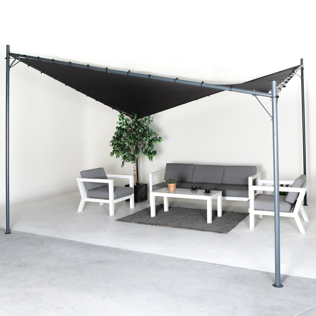 Wallaroo 3x3m Butterfly Steel Gazebo - Charcoal