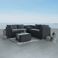 Thumbnail for 6PCS Outdoor Modular Lounge Sofa Coogee-Black