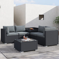 Thumbnail for 6PCS Outdoor Modular Lounge Sofa Coogee-Black