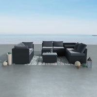 Thumbnail for 8PCS Outdoor Furniture Modular Lounge Sofa Lizard-Black