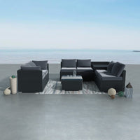 Thumbnail for 8PCS Outdoor Furniture Modular Lounge Sofa Lizard-Black