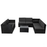 Thumbnail for 8PCS Outdoor Furniture Modular Lounge Sofa Lizard-Black