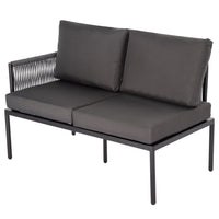 Thumbnail for Eden 4-Seater Outdoor Lounge Set with Coffee Table in Black-Stylish Textile and Rope Design