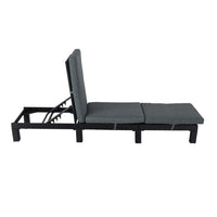 Thumbnail for Black Rattan Sunbed with Adjustable Recline