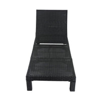 Thumbnail for Black Rattan Sunbed with Adjustable Recline