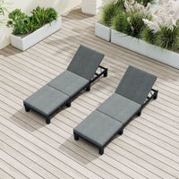 Thumbnail for Black Rattan Sunbed with Adjustable Recline