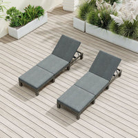 Thumbnail for Grey Rattan Sunbed with Adjustable Recline