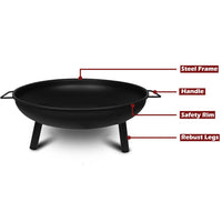 Thumbnail for Portable Outdoor Fire Pit Fireplace Open Patio Heater Garden Plant Bowl Steel