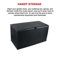 Thumbnail for Patio Deck Box Outdoor Storage Plastic Bench Box 450 Litre