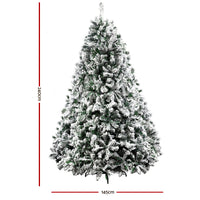 Thumbnail for Jingle Jollys Christmas Tree 2.4M Xmas Tree Decorations Snow Flocked 1500 Tips