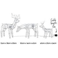 Thumbnail for 3 PCS Christmas Lights Reindeers 250 LED Decorations Jingle Jollys