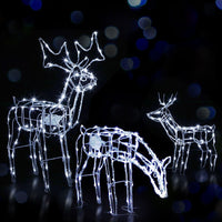 Thumbnail for 3 PCS Christmas Lights Reindeers 250 LED Decorations Jingle Jollys