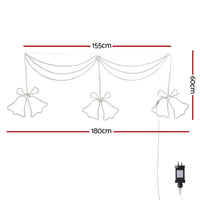 Thumbnail for 1.8M Christmas Lights 288 LED Bell Motif Light Decorations Jingle Jollys