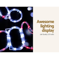 Thumbnail for 1M Christmas Lights 248 LED Santa Motif Light Decorations Jingle Jollys