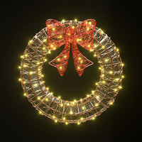 Thumbnail for 0.6M Christmas Lights 160 LED Motif Solar Wreath Xmas Decorations Jingle Jollys