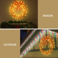 Thumbnail for 0.6M Christmas Lights 160 LED Motif Solar Wreath Xmas Decorations Jingle Jollys