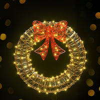 Thumbnail for 0.6M Christmas Lights 160 LED Motif Solar Wreath Xmas Decorations Jingle Jollys