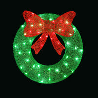 Thumbnail for 0.6M Christmas Lights 50 LED Motif Solar Wreath Xmas Decorations Jingle Jollys