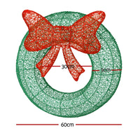 Thumbnail for 0.6M Christmas Lights 50 LED Motif Solar Wreath Xmas Decorations Jingle Jollys