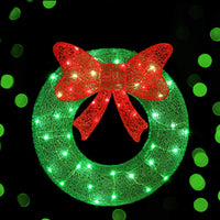 Thumbnail for 0.6M Christmas Lights 50 LED Motif Solar Wreath Xmas Decorations Jingle Jollys