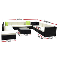 Thumbnail for 12 Piece Outdoor Wicker Furniture Sofa Set with Storage Cover - Outdoor Immersion