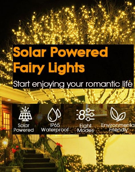 200 Waterproof LED Solar Fairy Light Outdoor with 8 Lighting Modes for Home,Garden and Decoration - Outdoor Immersion