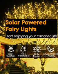 Thumbnail for 200 Waterproof LED Solar Fairy Light Outdoor with 8 Lighting Modes for Home,Garden and Decoration - Outdoor Immersion