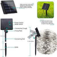 Thumbnail for 200 Waterproof LED Solar Fairy Light Outdoor with 8 Lighting Modes for Home,Garden and Decoration - Outdoor Immersion