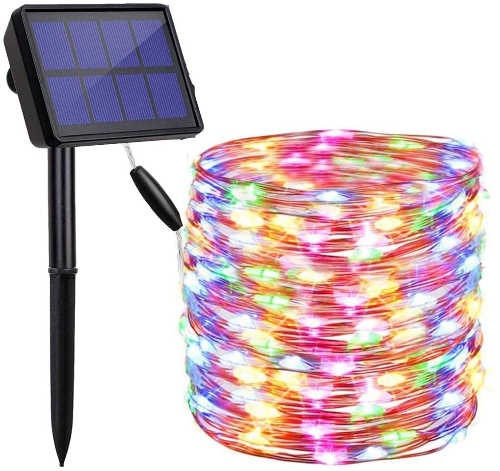 20m 200 LED Solar Powered Outdoor Lights with 8 Lighting Modes and Waterproof for Home, Garden, Decoration - Outdoor Immersion
