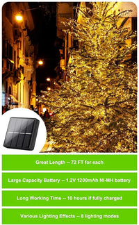 Thumbnail for 20m 200 LED Solar Powered Outdoor Lights with 8 Lighting Modes and Waterproof for Home,Garden and Decoration - Outdoor Immersion