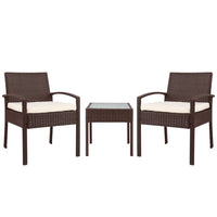 Thumbnail for 3 Piece Outdoor PE Wicker Chair & Glass Table Set - Outdoor Immersion