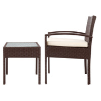 Thumbnail for 3 Piece Outdoor PE Wicker Chair & Glass Table Set - Outdoor Immersion