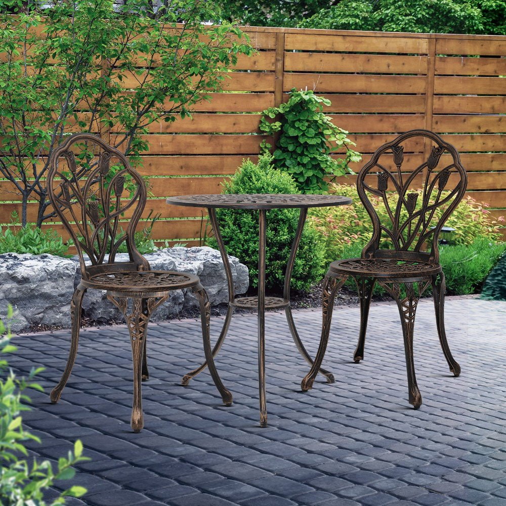 3 Piece Outdoor Setting - Bronze - Outdoor Immersion