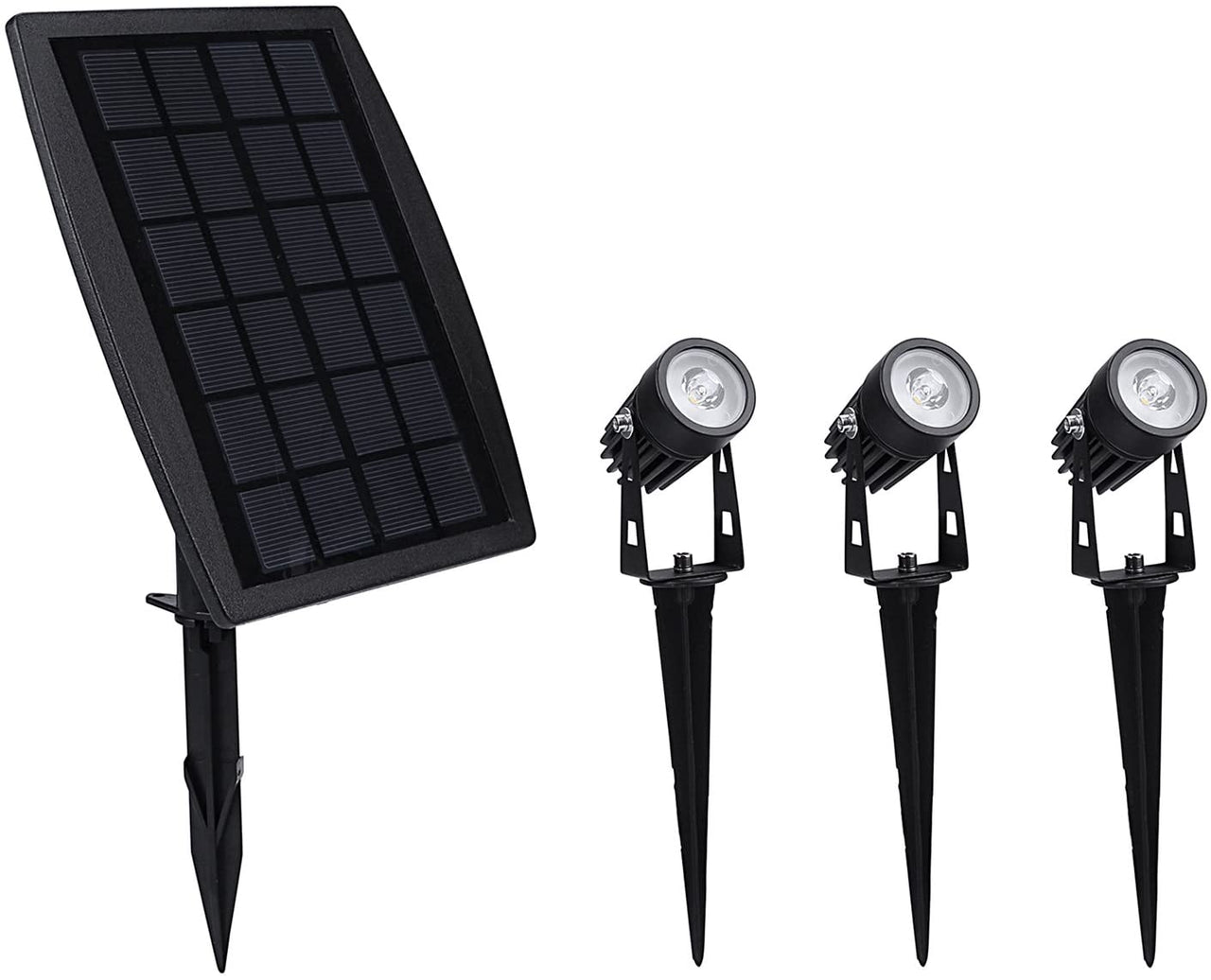 3 x LED Spotlights Powered Solar Garden Lights Outdoor Waterproof (Warm White) - Outdoor Immersion