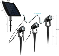 Thumbnail for 3 x LED Spotlights Powered Solar Garden Lights Outdoor Waterproof (Warm White) - Outdoor Immersion