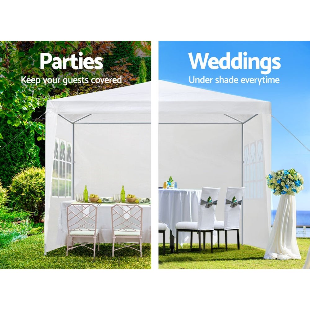 3m x 3m Outdoor Marquee Gazebo with 4 Wall Panels - Outdoor Immersion