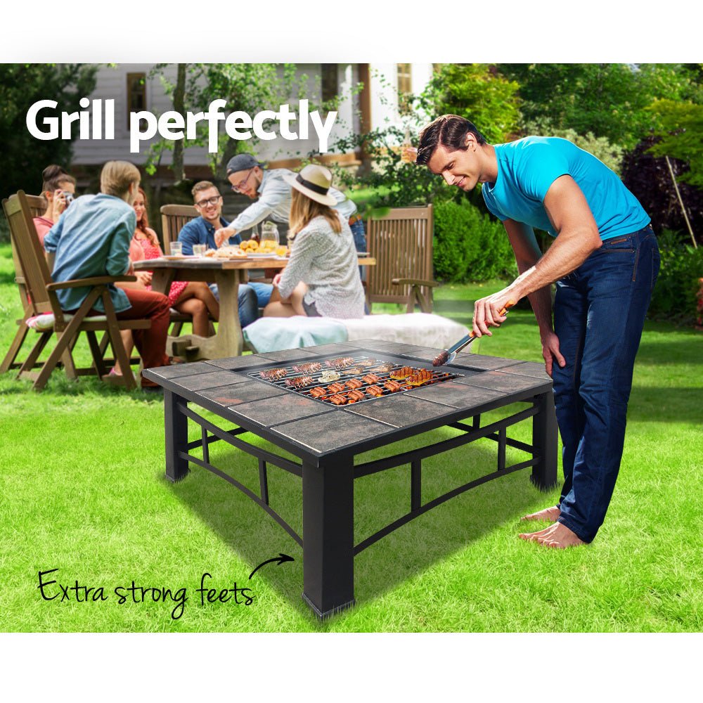 4 in 1 Outdoor Fire Pit BBQ Grill Smoker - Outdoor Immersion