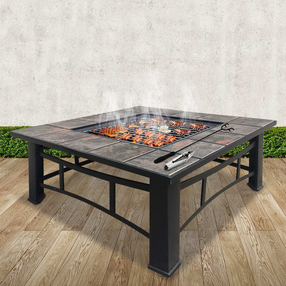 4 in 1 Outdoor Fire Pit BBQ Grill Smoker - Outdoor Immersion