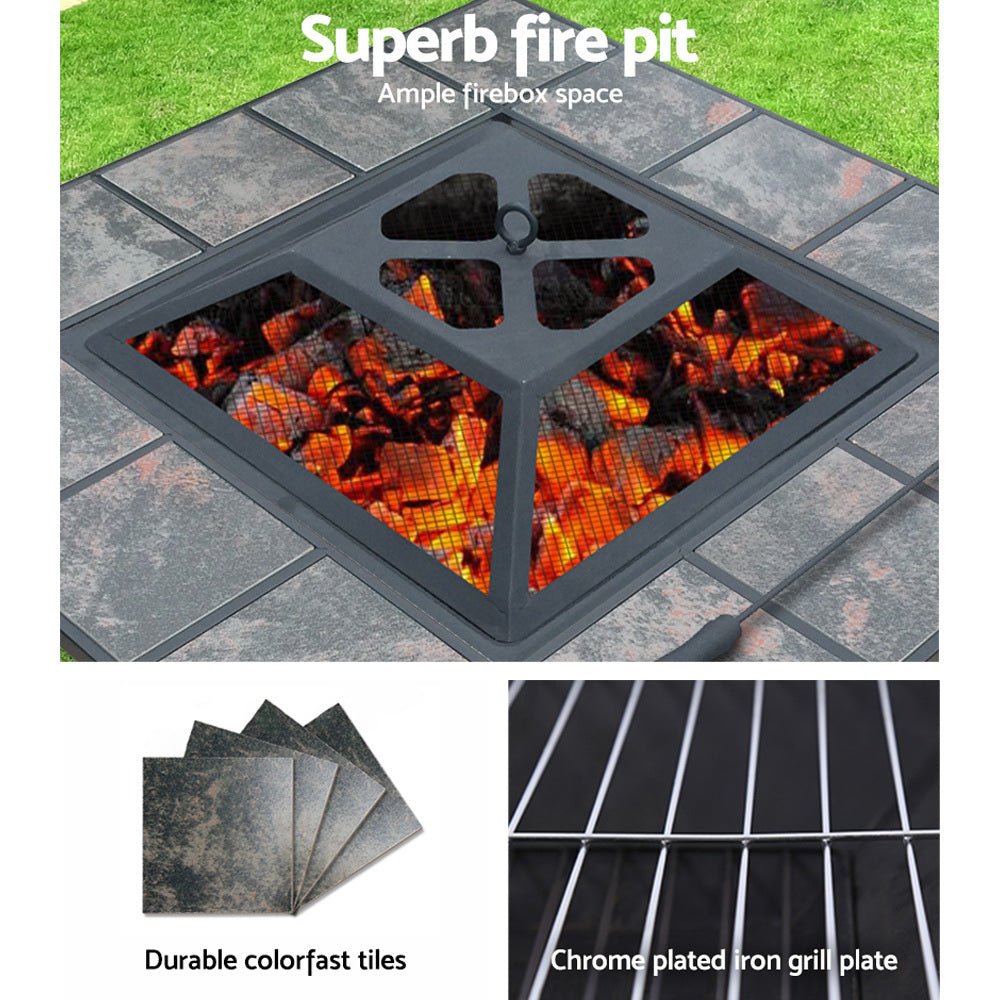 4 in 1 Outdoor Fire Pit BBQ Grill Smoker - Outdoor Immersion