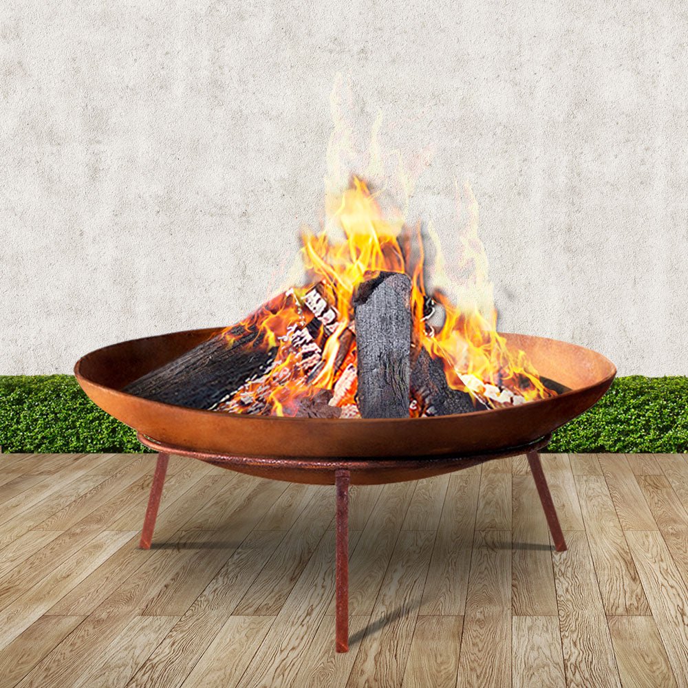 60cm Rustic Iron Fire Pit - Outdoor Immersion